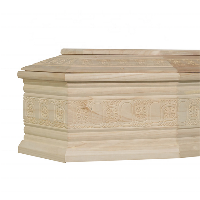 Simple European style wooden coffin economical yet dignified
