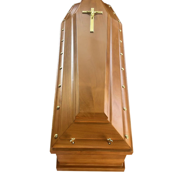 European Style Pin Wood Budget Funeral Coffins Burial Wooden Casket Supplier