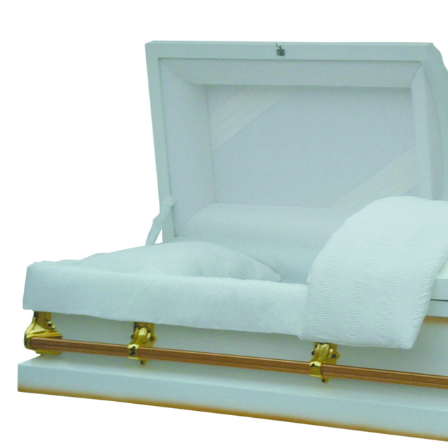 Steel American Caskets with Velvet Lining – Classic White Finish Funeral Caskets