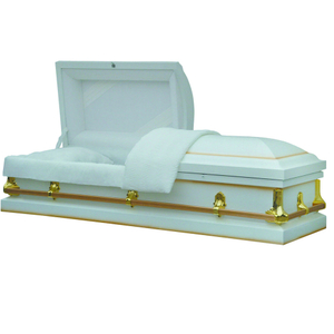 Steel American Caskets with Velvet Lining – Classic White Finish Funeral Caskets