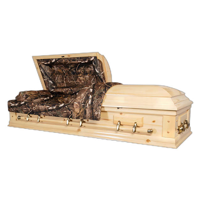 solid wood funeral casket