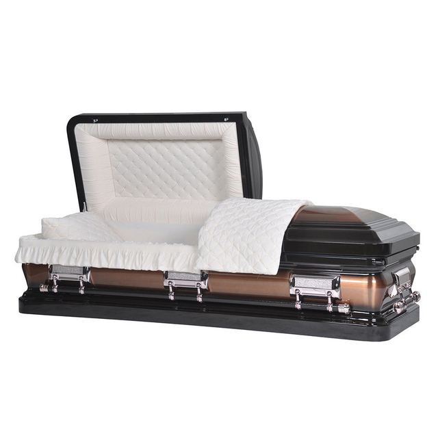 Customizable Steel American Funeral Caskets – Low MOQ Wholesale Caskets with Velvet Interior & Locking Lids